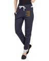 Shop Printed Navy Blue Track Pants-Front