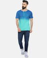 Shop Solid Men's Henley Neck Stylish New Trends Sea Green Casual T-Shirt-Full
