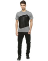 Shop Men's Grey Color Block Round Neck T-shirt-Full