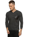Shop Solid Men's V Neck Grey Full Sleeve T-Shirt-Design