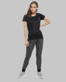 Shop Solid Women's Round Neck Black Sports Jersey T-Shirt-Full