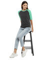 Shop Solid Women's Round Neck Charcoal Green  T-Shirt-Full