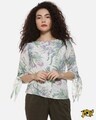 Shop White Floral Casual Top-Front
