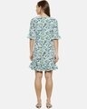 Shop Women Blue & Off White Floral Print A Line Dress-Design