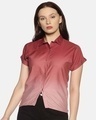 Shop Women Brown Classic Regular Fit Faded Casual Shirt-Front