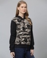 Shop Women's Green Camouflage Hooded Sweatshirt-Design