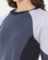 Shop Women's Blue Colorblock Casual Sweatshirt