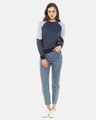 Shop Women's Blue Colorblock Casual Sweatshirt