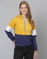 Shop Women's Multicolor Color Block Stylish Casual Sweatshirt-Front