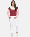 Shop Women's Colorblock Maroon Stylish Casual Sweatshirt-Full