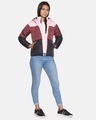 Shop Women's Colorblocked Brown Stylish Casual Bomber Jacket-Full