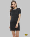 Shop Women's Fit & Flare Body Con Black Dress-Front