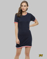 Shop Women's Fit & Flare Body Con Navy Dress-Front