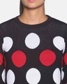 Shop Women's Polka Dots Black Stylish Casual Sweaters