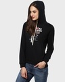 Shop Women's Black Printed Stylish Casual Hooded Sweatshirt-Design