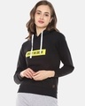 Shop Women's Black Typography Stylish Casual Hooded Sweatshirt-Design