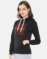 Shop Women's Black Typography Stylish Casual Hooded Sweatshirt-Design