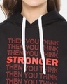 Shop Women's Black Typography Stylish Casual Hooded Sweatshirt