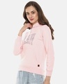 Shop Women's Pink Typography Stylish Casual Hooded Sweatshirt-Design