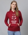 Shop Women's Maroon Printed Stylish Casual Hooded Sweatshirt-Front