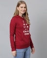 Shop Women's Maroon Printed Stylish Casual Hooded Sweatshirt-Design