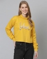 Shop Women's Yellow Printed Stylish Casual Sweatshirt-Front