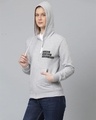 Shop Women's Grey Printed Casual Zipper Hooded Sweatshirt-Design