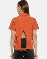 Shop Women's Rust Regular Fit Solid Casual Shirt with Styled Back Detail-Design