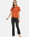 Shop Women's Rust Regular Fit Solid Casual Shirt with Styled Back Detail-Full