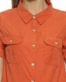 Shop Women's Rust Regular Fit Solid Casual Shirt with Styled Back Detail