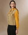 Shop Women's Beige Colorblock Regular Fit Jackets-Full