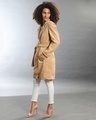 Shop Women's Beige Regular Fit Coats-Full