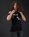 Shop Women's Black Printed Regular Fit Top-Front