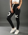 Shop Women's Black Printed Relaxed Fit Track Pants-Full