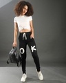 Shop Women's Black Printed Relaxed Fit Track Pants