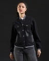 Shop Women's Black Regular Fit Jackets-Front