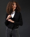 Shop Women's Black Regular Fit Sweater-Front