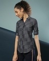Shop Women's Blue Checkered Regular Fit Shirt-Full