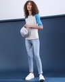 Shop Women's Blue Colorblock Regular Fit Top