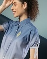 Shop Women's Blue Printed Regular Fit Shirt