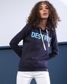 Shop Women's Blue Printed Regular Fit Sweatshirt-Front