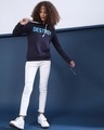 Shop Women's Blue Printed Regular Fit Sweatshirt