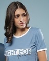 Shop Women's Blue Printed Regular Fit Top