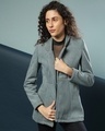 Shop Women's Blue Regular Fit Blazer-Front