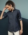 Shop Women's Blue Regular Fit Shirt-Front