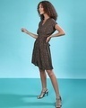 Shop Women's Brown Printed Regular Fit Dress-Full