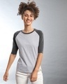 Shop Women's Grey Colorblock Regular Fit Top-Front