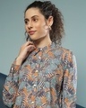 Shop Women's Grey Floral Print Regular Fit Shirt