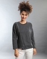 Shop Women's Grey Regular Fit Sweatshirt-Front