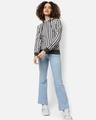 Shop Women's Grey Striped Hoodie-Full